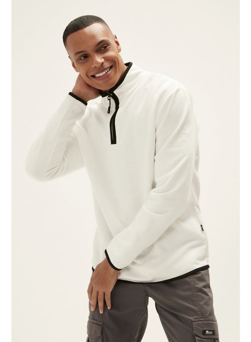 Backup Half-Zip White Men's Polar Fleece 21.02.12.029-C04